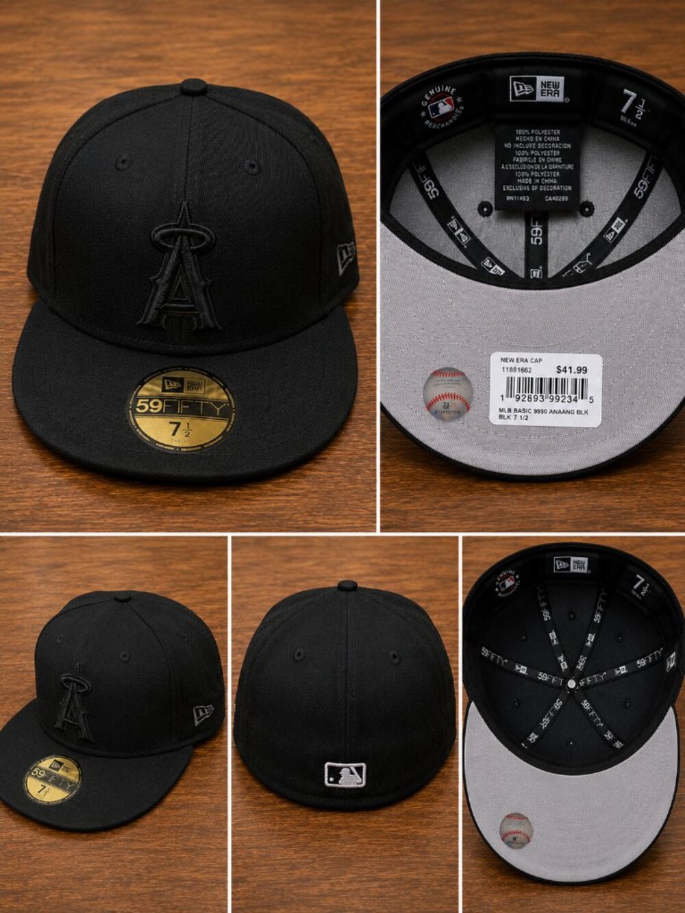 NWT New Era Los Angeles Angels 59FIFTY Fitted Hat Black